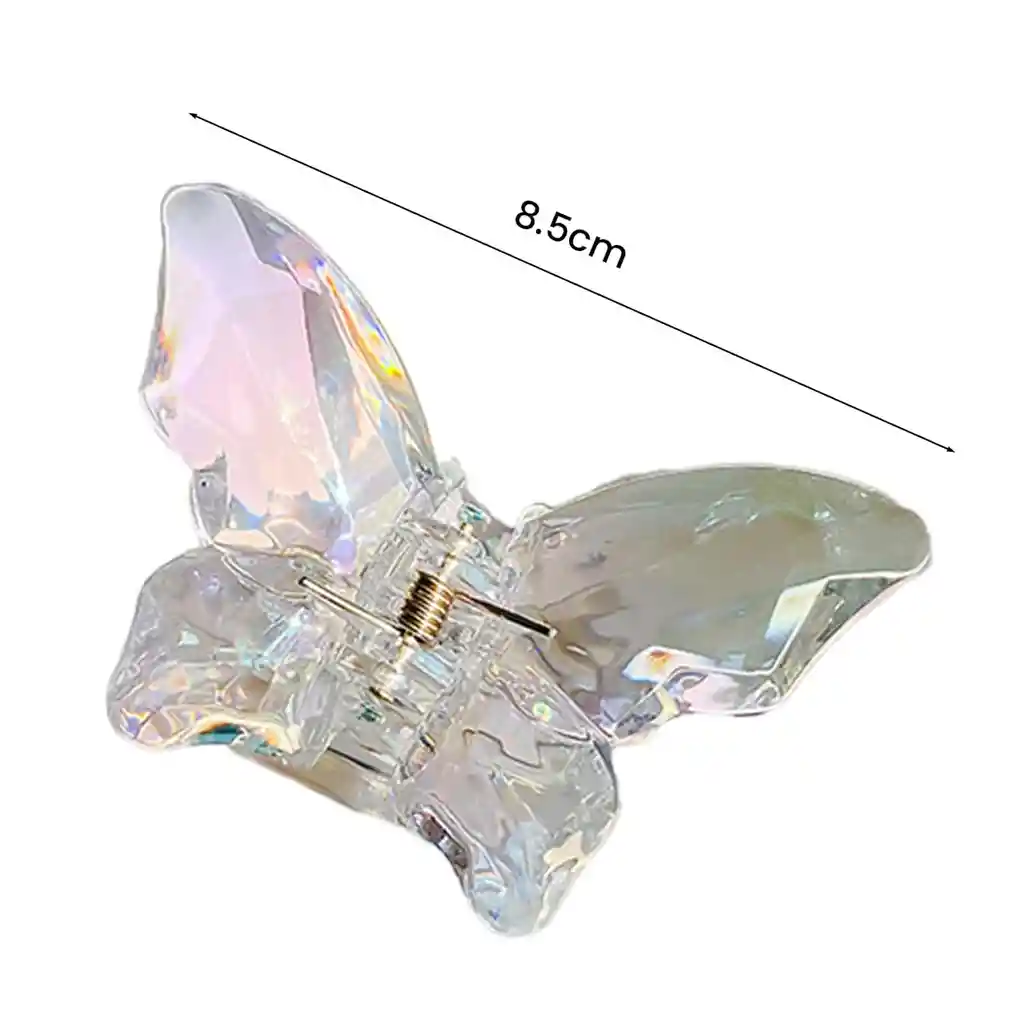 Pinza Gancho Caimán Cristal Mariposa Boreal Para El Cabello