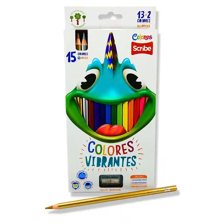Colores Vibrantes X 13und + 2 Metalizados Y Un Tajalapiz