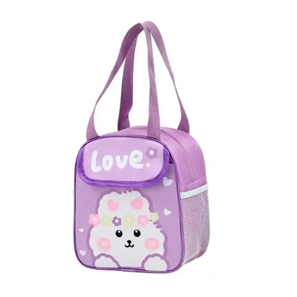 Bolso Lonchera Porta Comida Térmico Infantil Color Morado