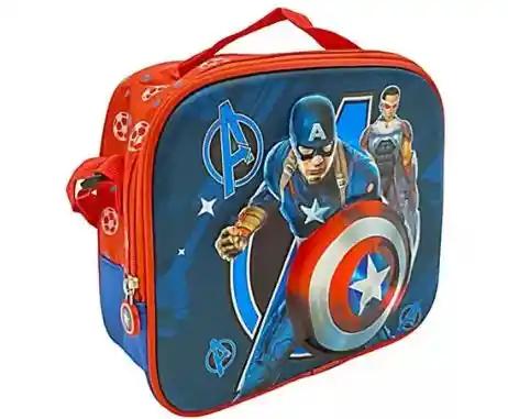 Kit X3 Maleta Capitan America Lonchera Cartuchera Niño Pqñ