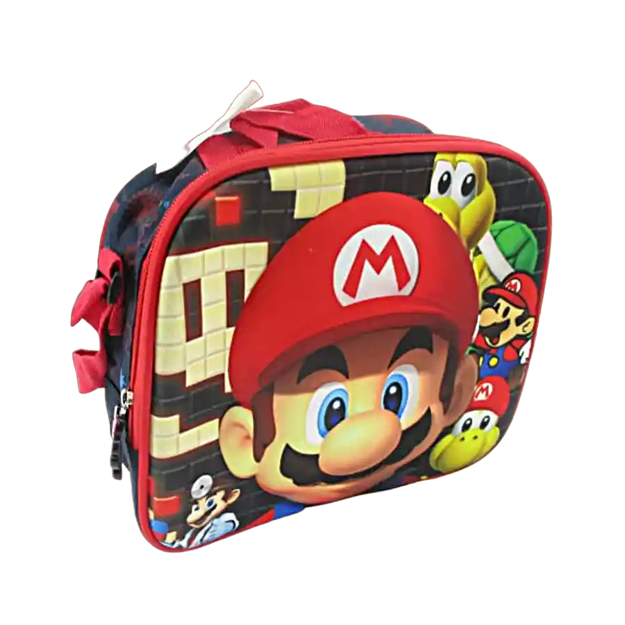 Kit X3 Maleta Morral Mario Bros + Lonchera Cartuchera Grande