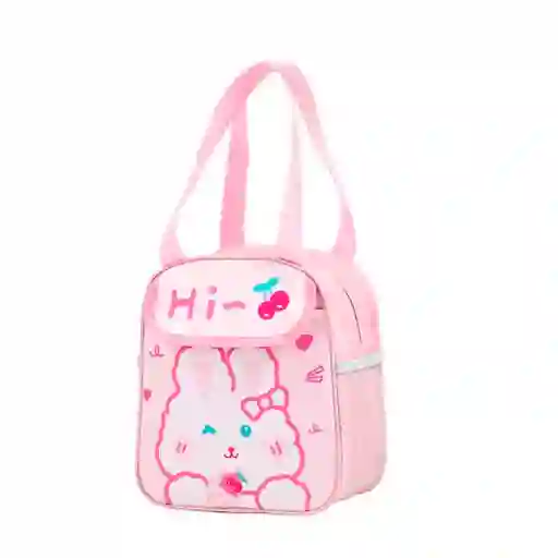 Bolso Lonchera Porta Comida Térmico Infantil Rosa De Conejo