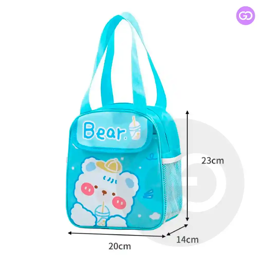 Bolso Lonchera Porta Comida Térmico Infantil Rosa De Conejo