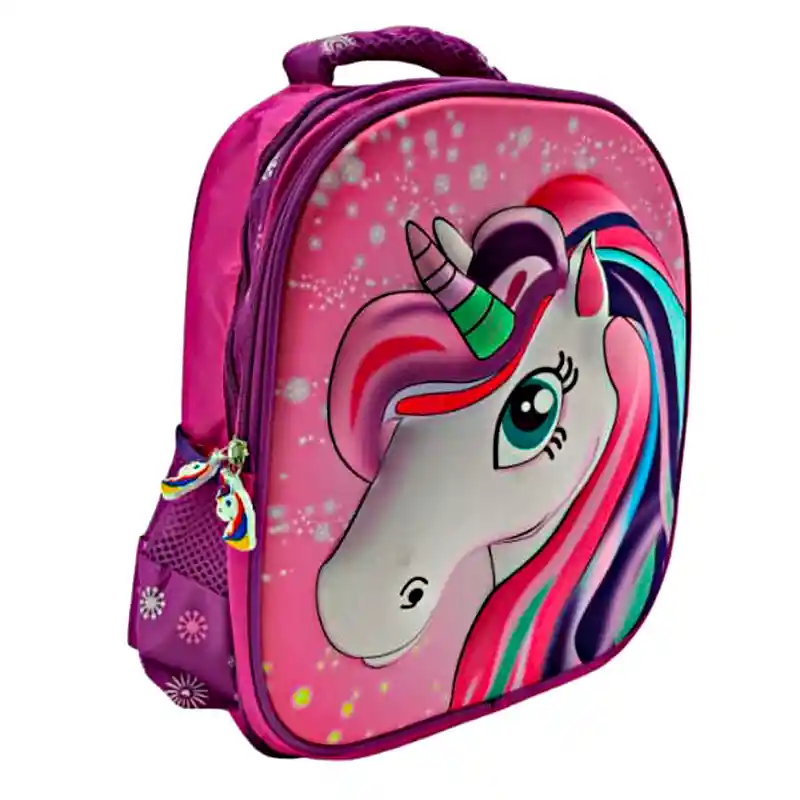 Kit X2 Maleta Morral Unicornio Pony Escolar + Cartuchera( Pequeña)