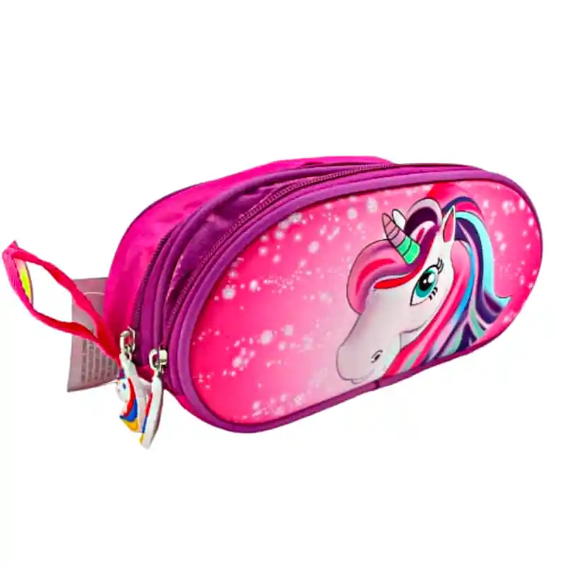 Kit X2 Maleta Morral Unicornio Pony Escolar + Cartuchera( Pequeña)