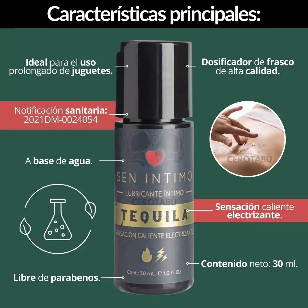 Lubricante Intimo Sensación Caliente Electrizante Tequila