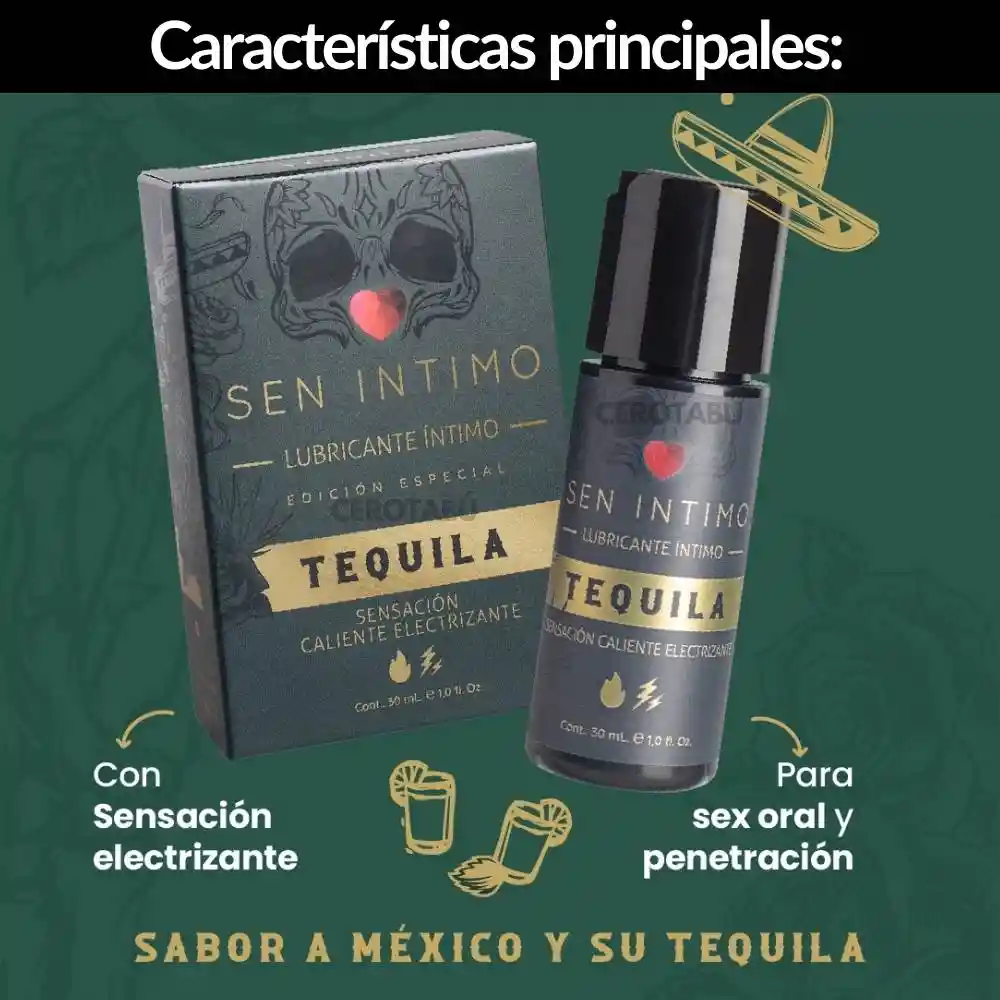 Lubricante Intimo Sensación Caliente Electrizante Tequila