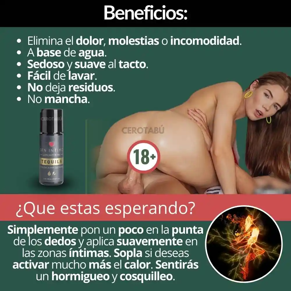 Lubricante Intimo Sensación Caliente Electrizante Tequila