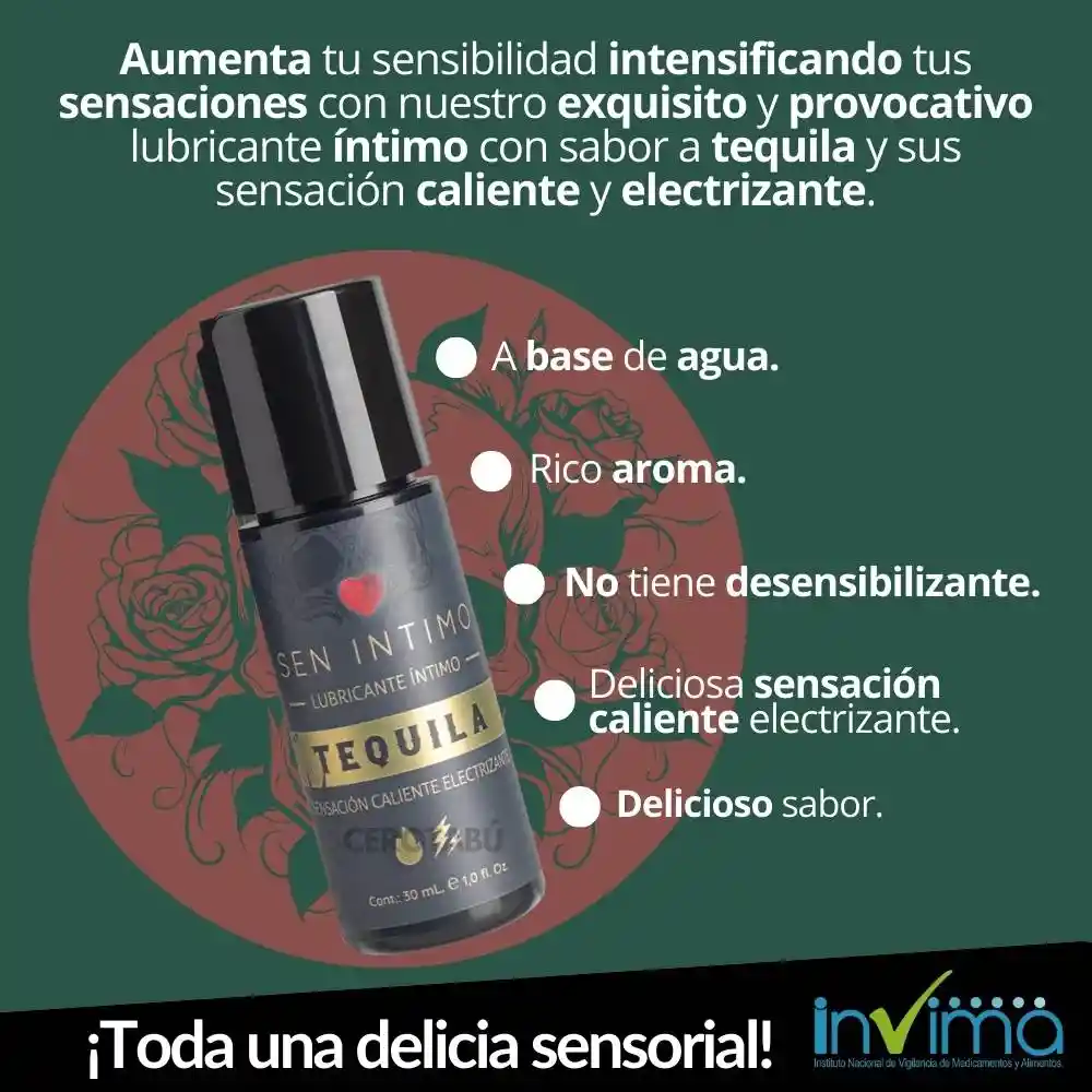 Lubricante Intimo Sensación Caliente Electrizante Tequila