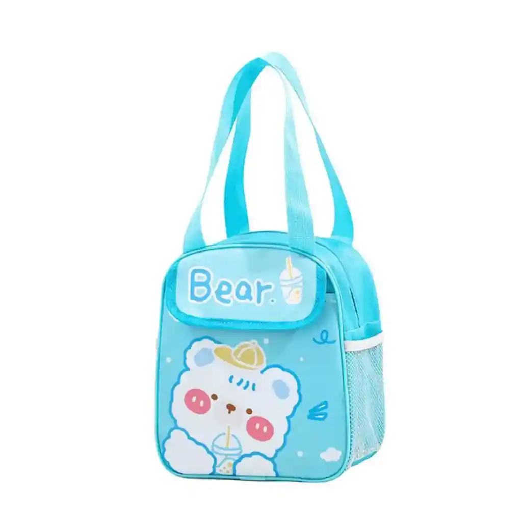 Bolso Lonchera Porta Comida Térmico Infantil Azul Bear