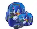 Kit X3 Maleta Morral Sonic Lonchera Cartuchera Grande