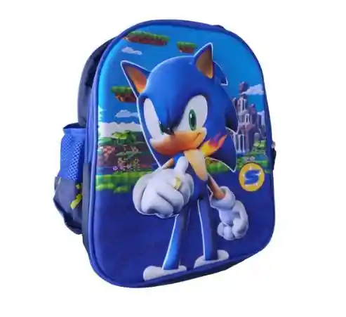 Kit X3 Maleta Morral Sonic Lonchera Cartuchera Grande