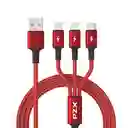 Cable Cargador 3 En 1 Para Celular - Conexion Usb Pzx