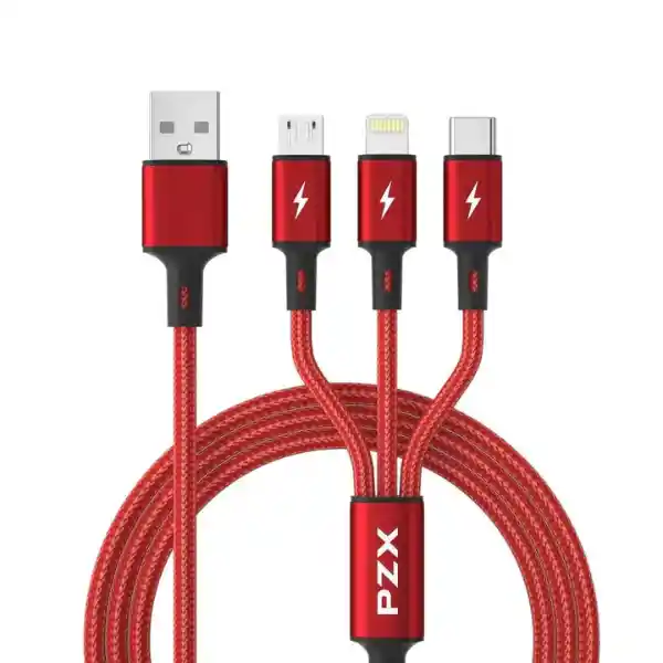 Cable Cargador 3 En 1 Para Celular - Conexion Usb Pzx