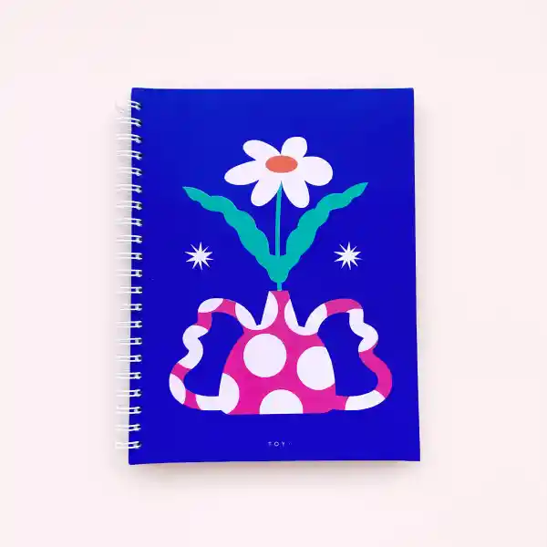 Notebook Florecer Azul Rayado