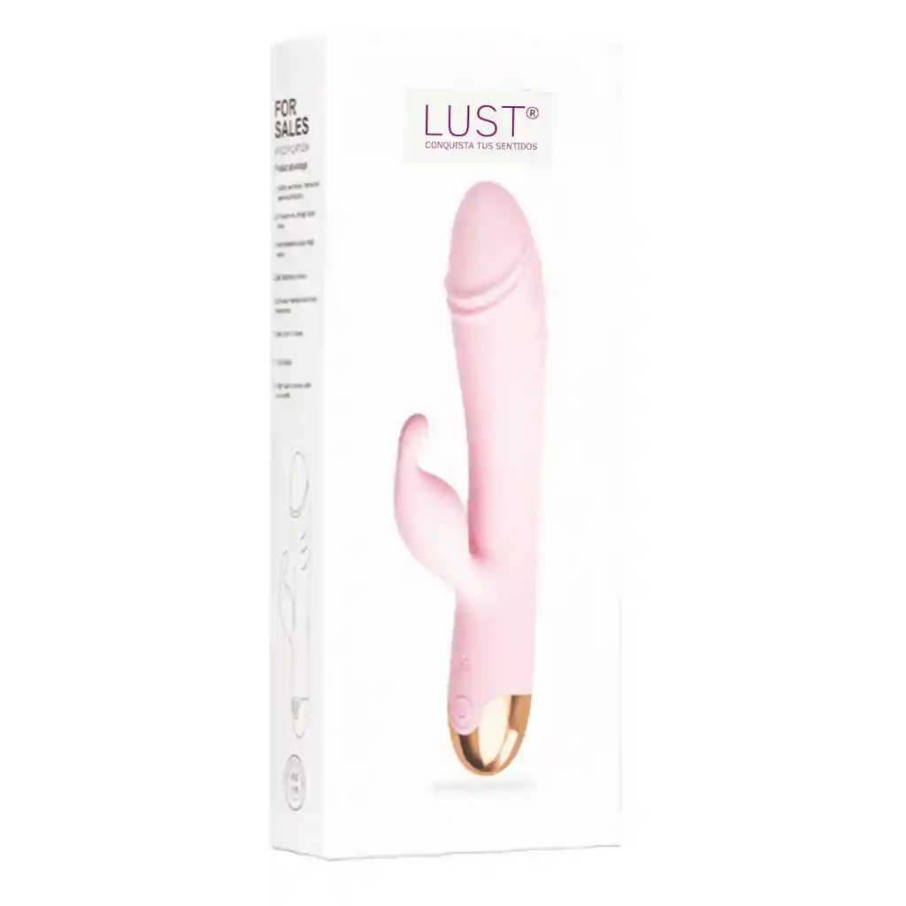 Vibrador Doble Estimulación Con Rotación Rosado Recargable Lust