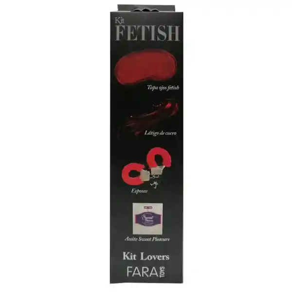 Kit Fara Esposas, Latigo, Cubre Ojos Y Sachet De Lubricante