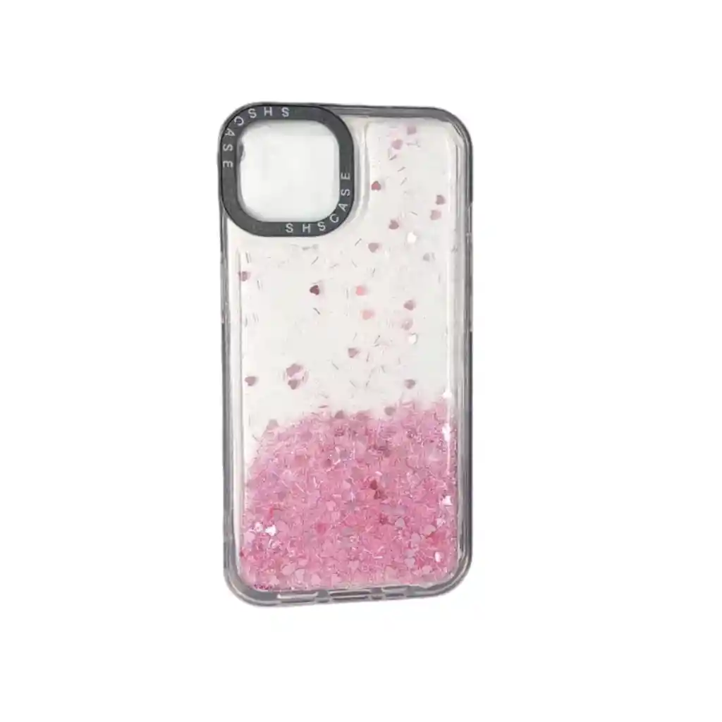 Forro Silicone Case Escarchado Iphone 14 Rosado