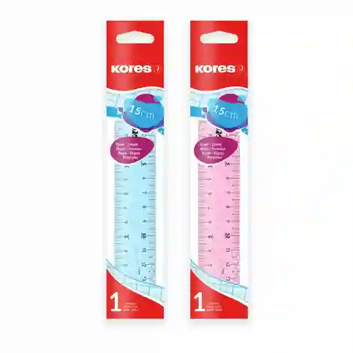 Regla Kores Plastica Traslucida 15 Cm