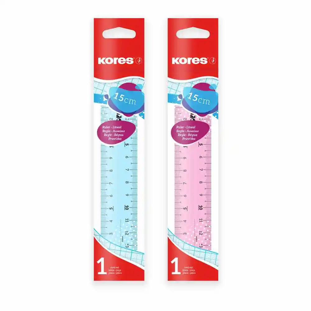 Regla Kores Plastica Traslucida 15 Cm