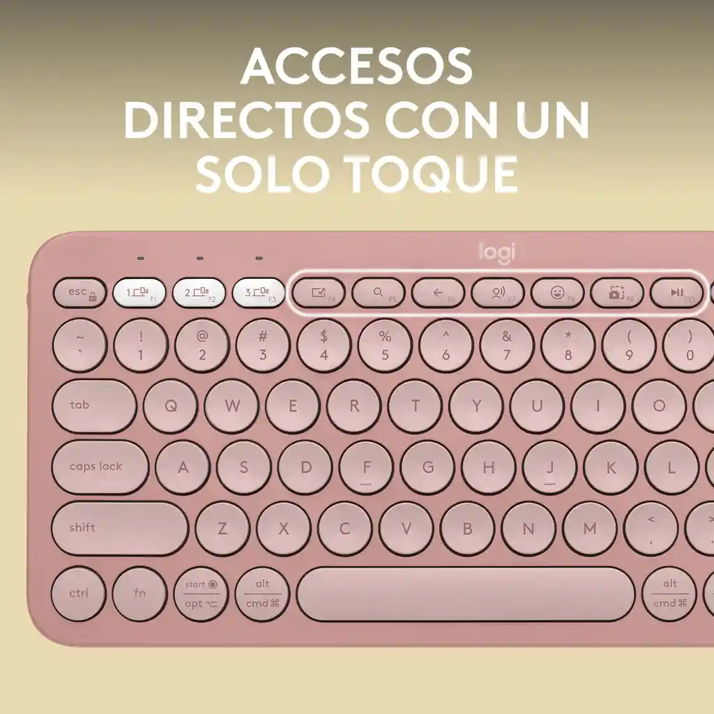 Teclado Bt Multidispositivo Logitech Pebble Keys 2 K380s, Rosado