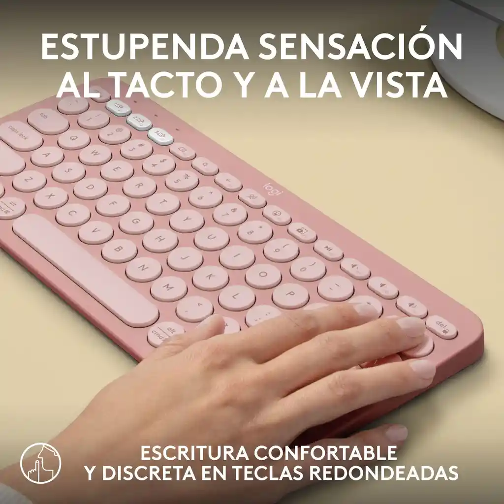 Teclado Bt Multidispositivo Logitech Pebble Keys 2 K380s, Rosado