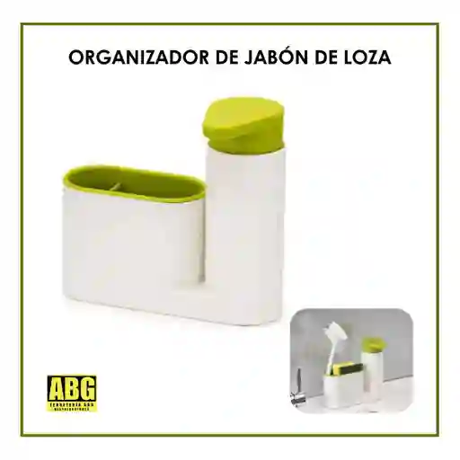 Dispensador De Jabon De Loza Con Organizador De Esponja Y Cepillos (mv-3)