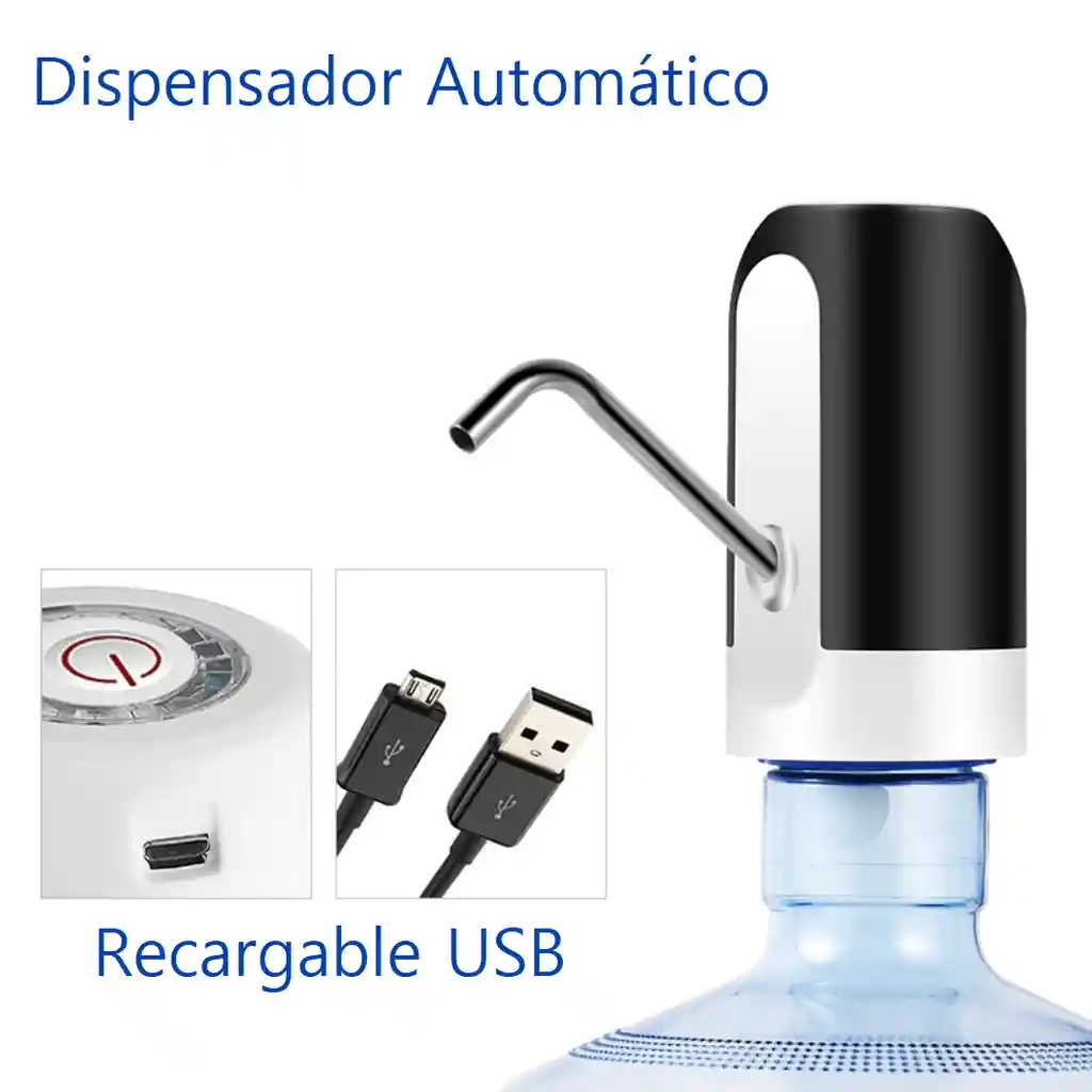 Dispensador Automático De Agua Para Botellón Recargable Usb