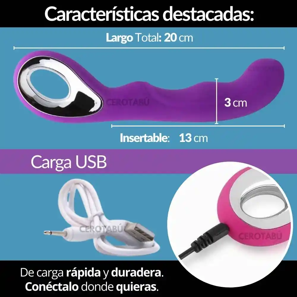 Vibrador Consolador Punto G Recargable Juguete Sexual