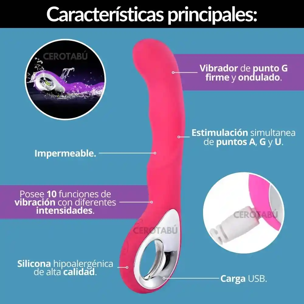 Vibrador Consolador Punto G Recargable Juguete Sexual