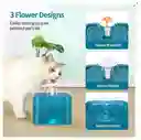 Fuente De Agua Gatos Y Perros 2l Con Luz Led Wuufu Flor