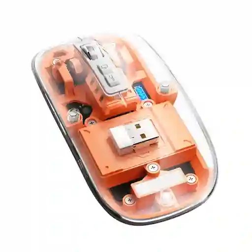 Mouse Inalámbrico Transparente Recargable Con Bluetooth