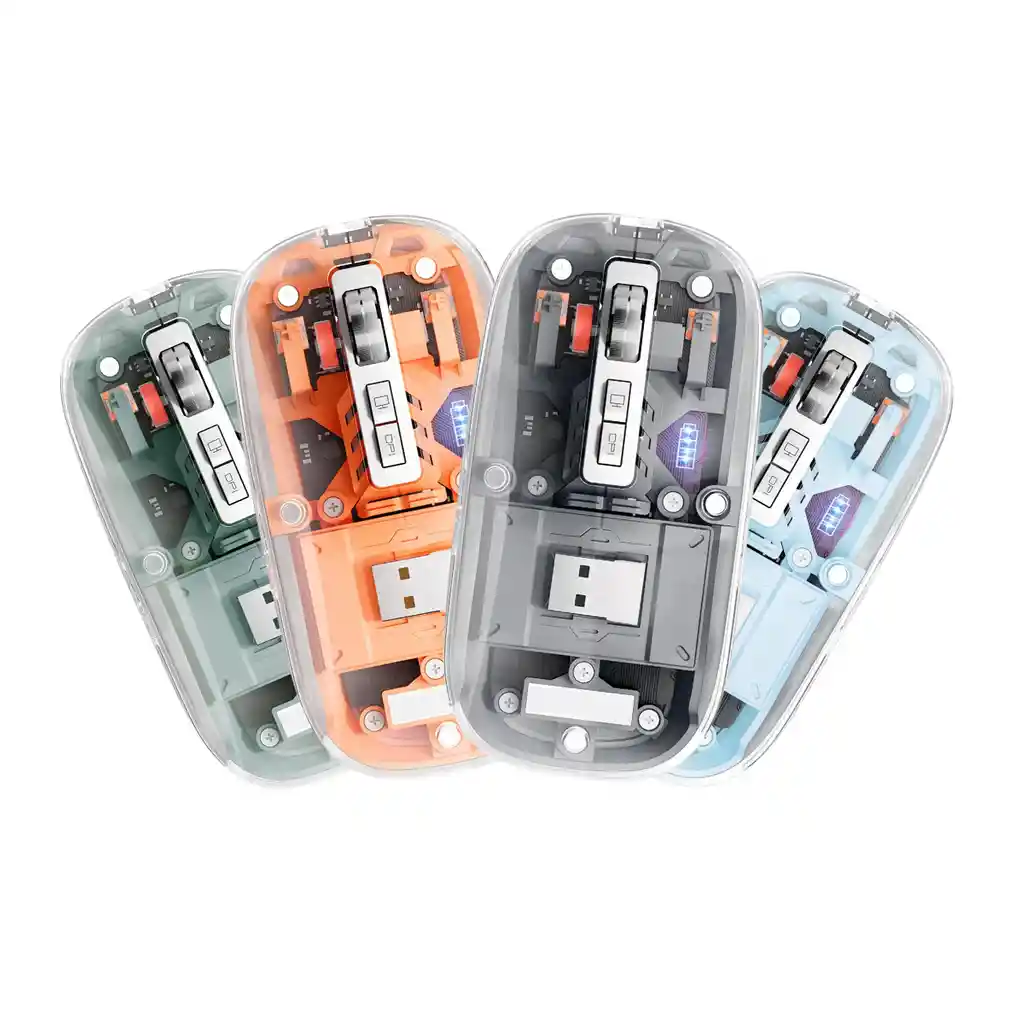 Mouse Inalámbrico Transparente Recargable Con Bluetooth
