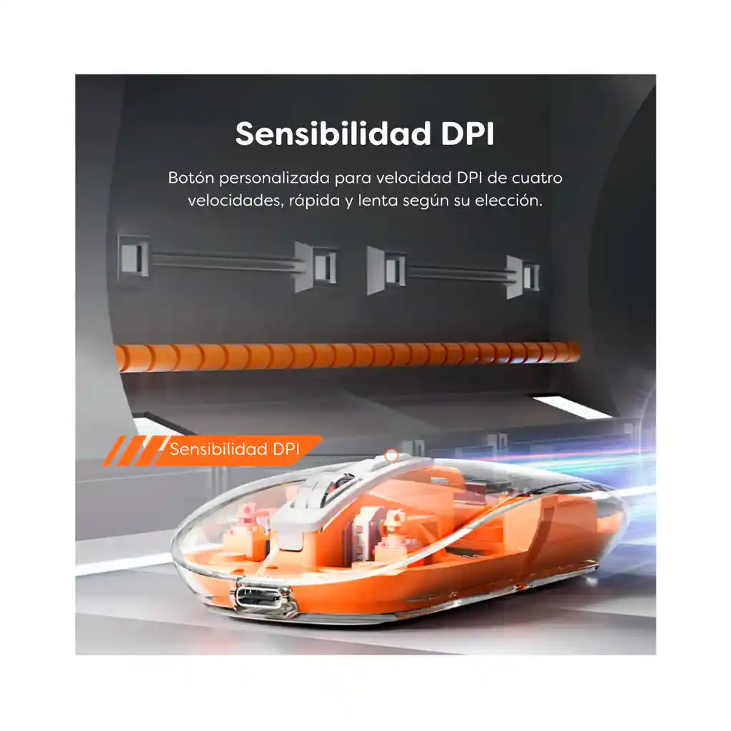 Mouse Inalámbrico Transparente Recargable Con Bluetooth