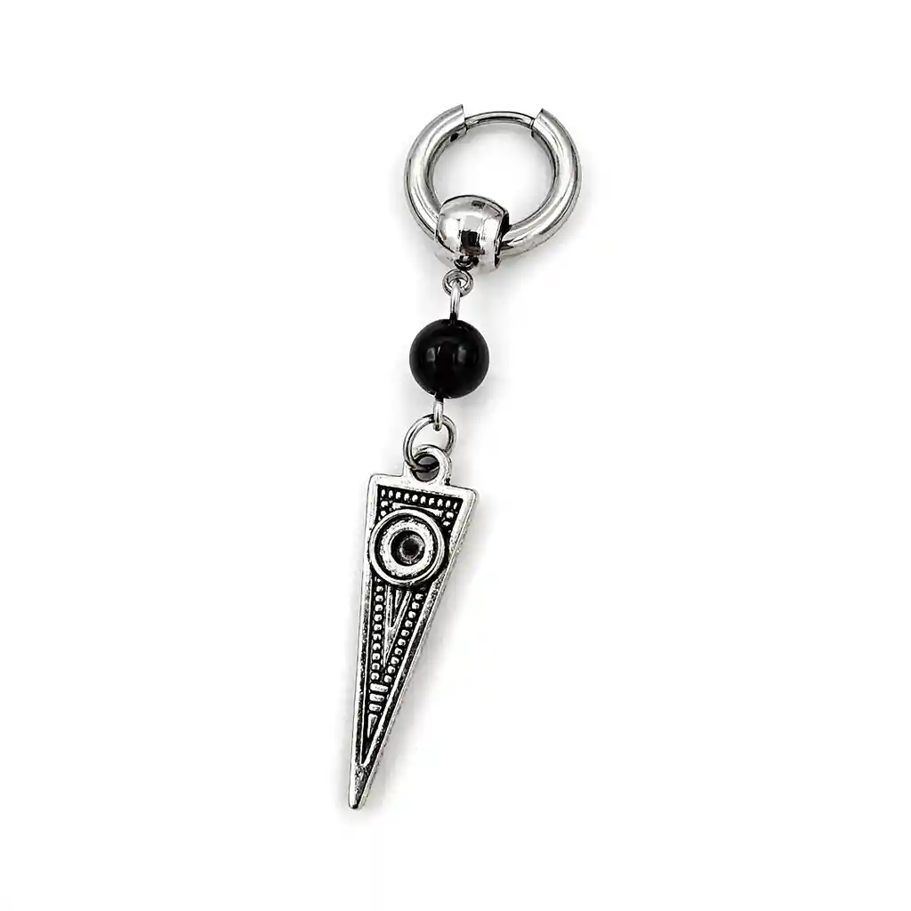 Arete Solitario Pendiente Candonga Flecha Ónix