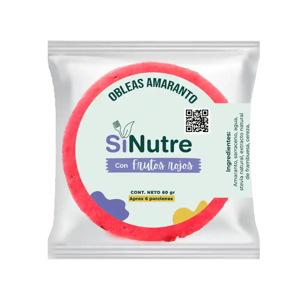 Obleas De Amaranto Frutos Rojos - Sinutre 60g