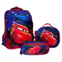 Kit X3 Maleta + Lonchera + Cartuchera Cars 3d Niño Gran