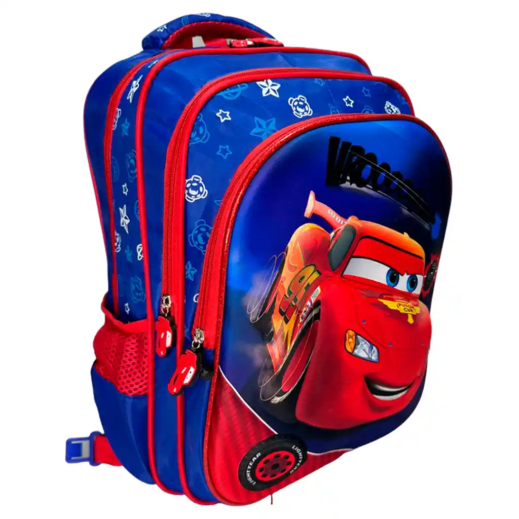 Kit X3 Maleta + Lonchera + Cartuchera Cars 3d Niño Gran