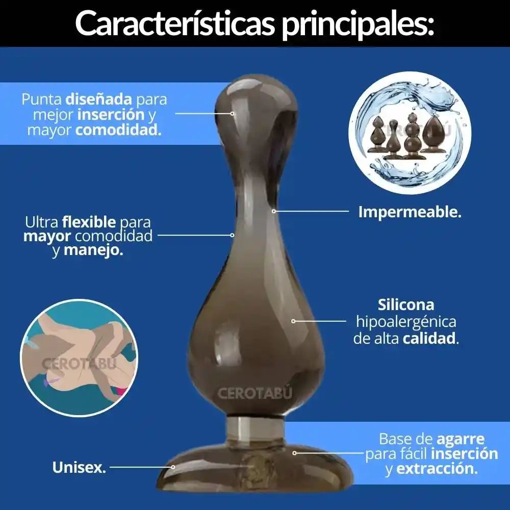 Plug Anal En Silicona Acostumbrador Dilatador Juguete Sexual