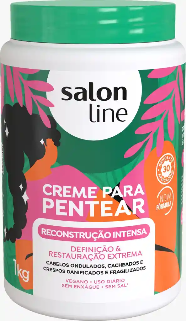 Salon Line Crema Para Peinar Reconstrucción Intensa - Definición Y Restauración Extrema 1 Kg