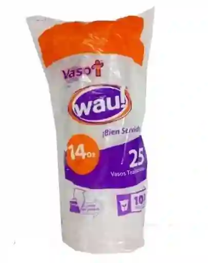 Vaso De Plastico Vaso Desechable Wau 14 Oz X 25 Und