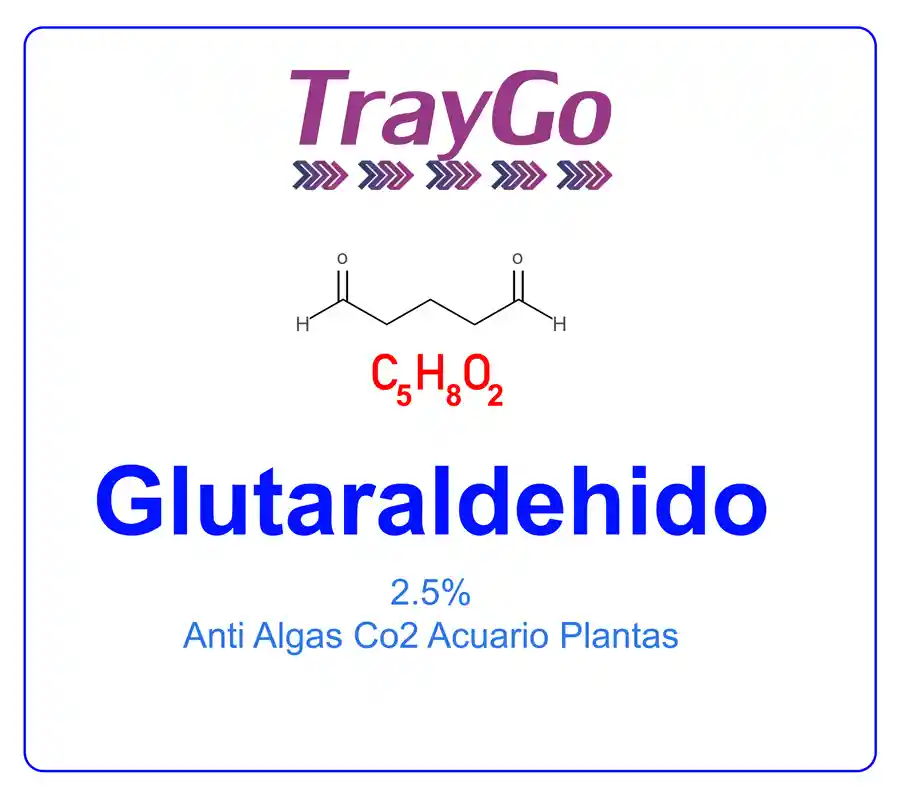 Glutaraldehido 2.5% X 500ml Antialgas Co2 Líquido Acuario Plantas