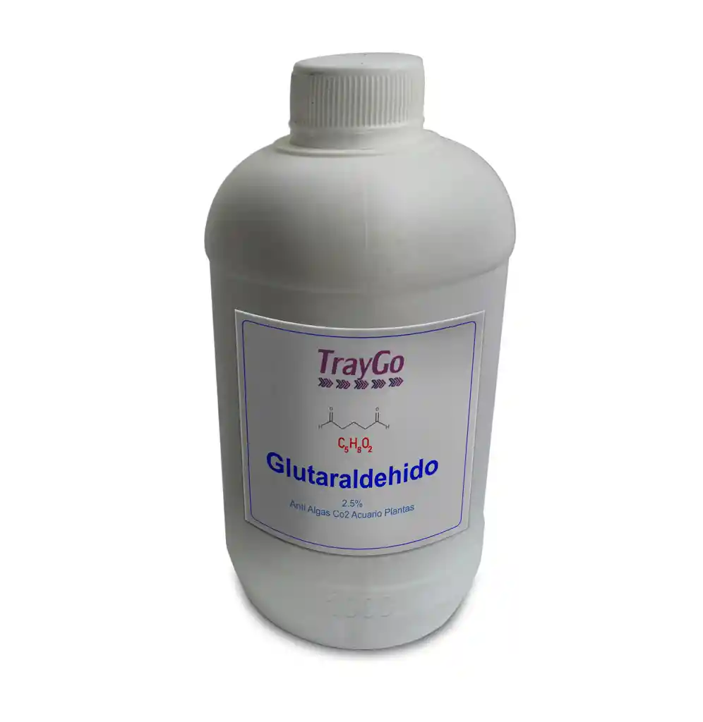 Glutaraldehido 2.5% X 1000ml Antialgas Co2 Líquido Acuario Plantas