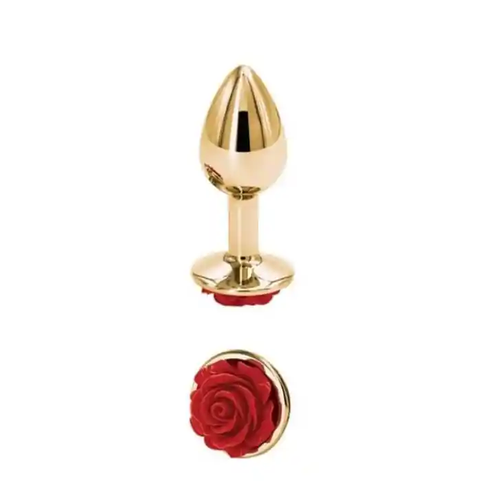 Plug Anal Rosa Oro Dorado Elegante Talla S