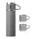 Termo 500ml Acero Inoxidable Térmico +3 Tazas Estuche Regalo