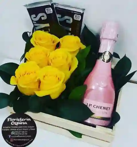 Caja Rosas Amarrillas Hershey