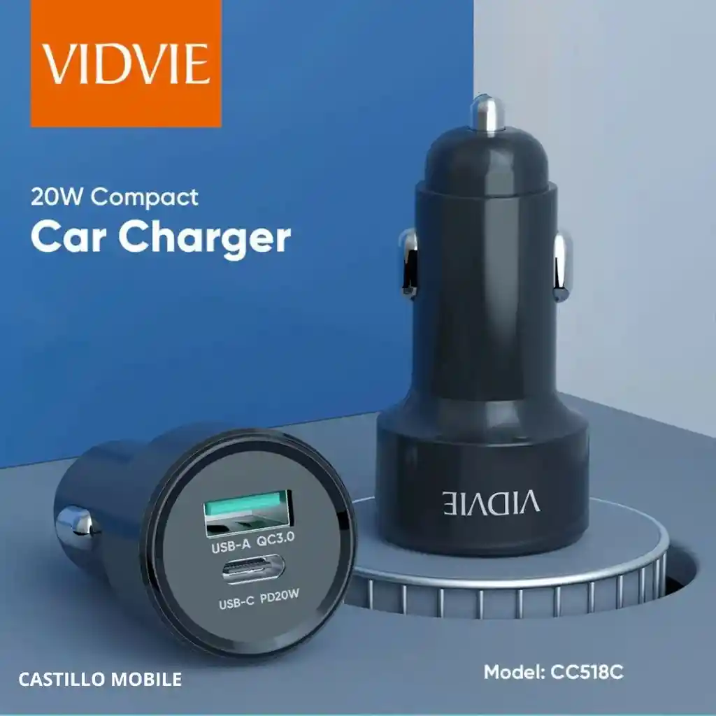 Cargador Para Carro Vidvie Con Dos Puertos