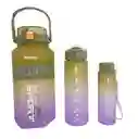 Botella Termo Agua Deportivo 2000ml Set X3 Antiderrame