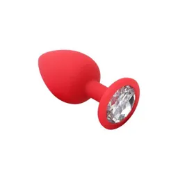 Plug Anal Joya Silicona Rojo Talla S Clear