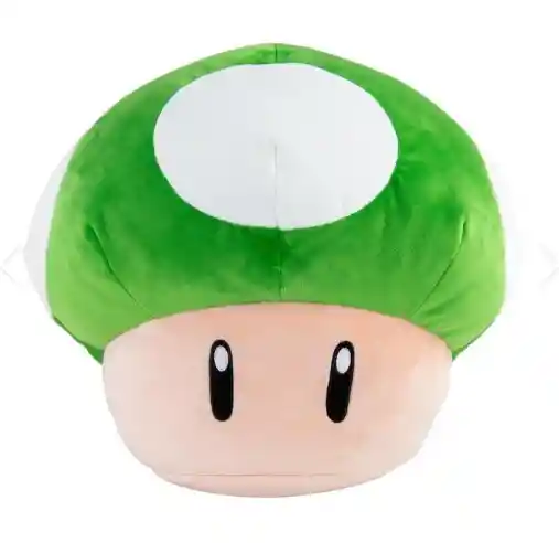 Peluche Almohada De Peluche Super Hongo Mario Bros Color Verde